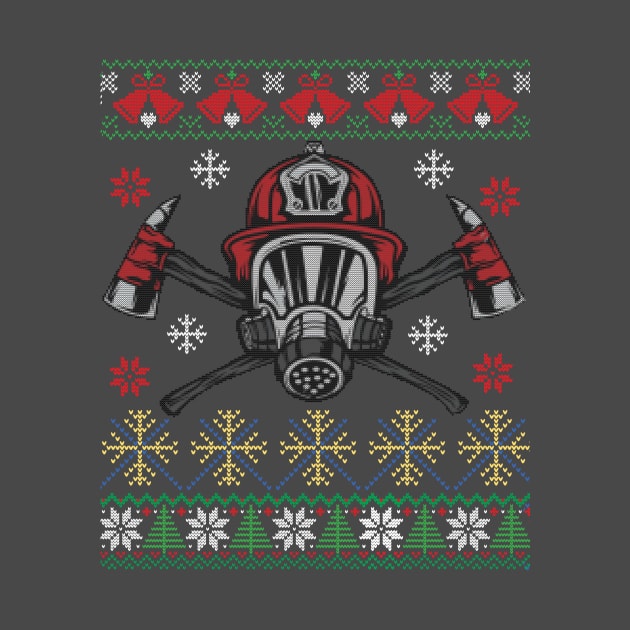 Xmas Firefighter Ugly Sweater Style by Essinet