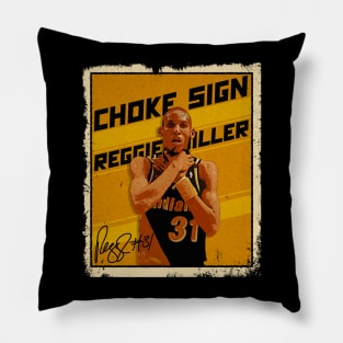 Reggie Miller Choke Sign Basketball Legend Signature Vintage Retro 80s 90s Bootleg Rap Style Pillow