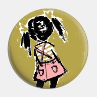 Pensive Girl Dreaming Pin