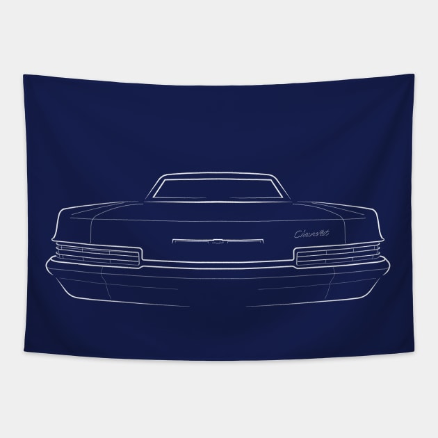 1966 Chevy Impala - rear stencil, white Tapestry by mal_photography