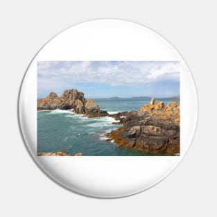 Rocky promontory of Little Sark, Channel Islands Pin