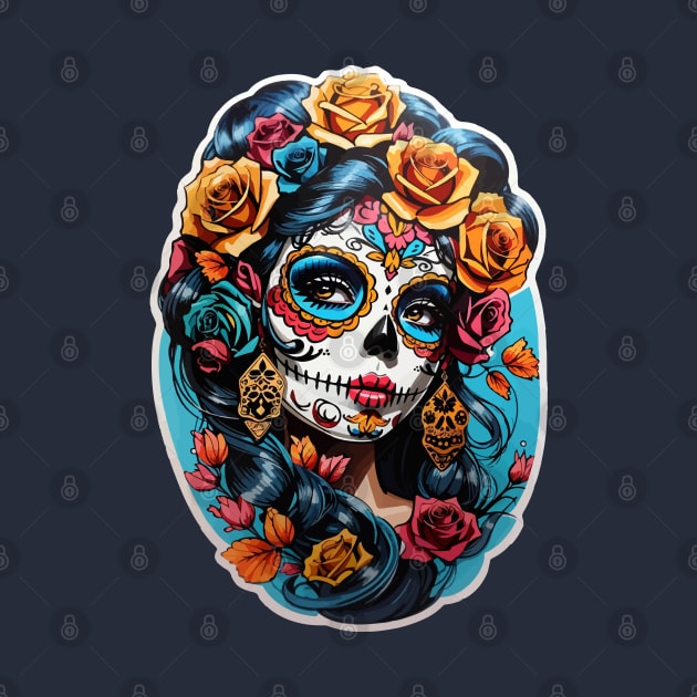 Sugar Skull girl, Dia de los Muertos by CatCoconut-Art