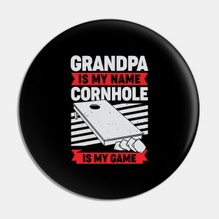 Cornhole Grandpa Bean Bag Toss Grandfather Gift Pin