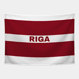 Riga City in Latvian Flag Tapestry