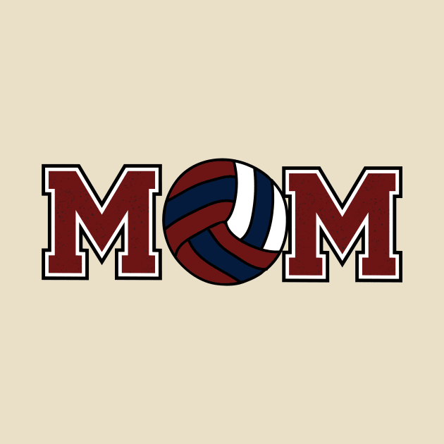 Volleyball Mom Burgundy and Navy by capesandrollerskates 