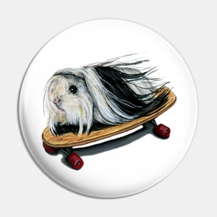 Guinea Pig Longboard Skater Pin