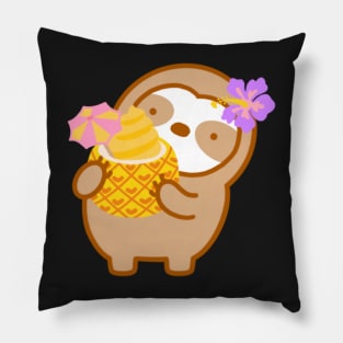 Cute Hawaiian Pineapple Soft Serve Sloth Pillow