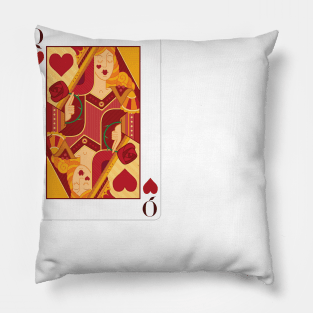 Queen of Hearts Playing Card Pillow