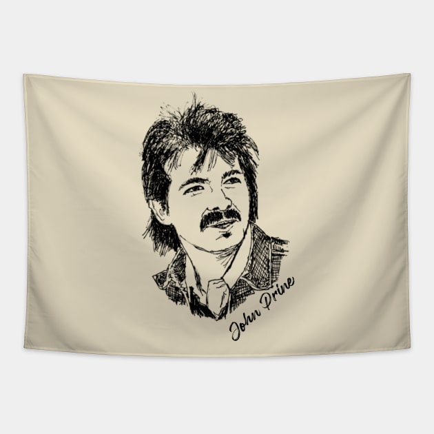 John Prine Line Tapestry by Coffee Black Victory 