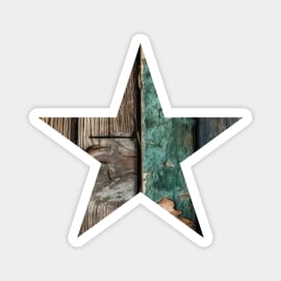 Distressed Wood Star Magnet