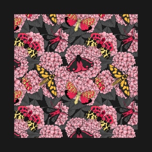 Moths on pink hydrangea T-Shirt