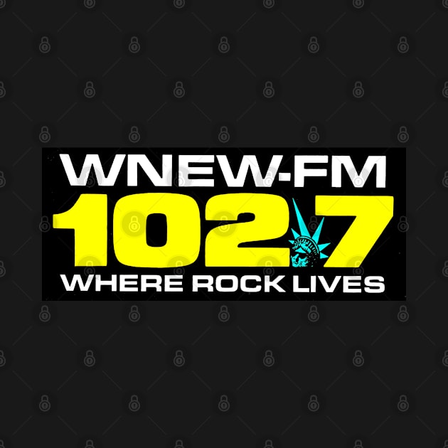 WNEW FM 102.7 Where Rock Lives Throwback Design 1990s by AlternativeRewind