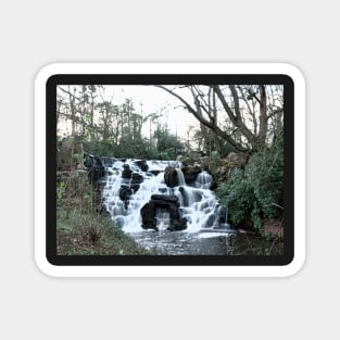 Virginia Water Waterfall Cascade looks frozen in Surrey, England Magnet