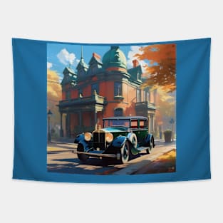 Victorian Vintage Luxury Car Tapestry