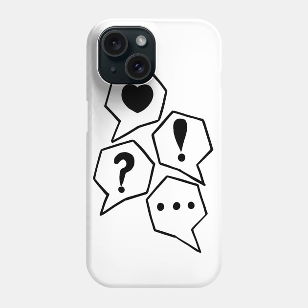 Speech Bubbles Punctuation Phone Case by RetroRobosan