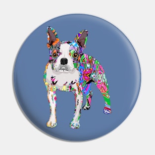 Graffiti Boston Terrier Pin