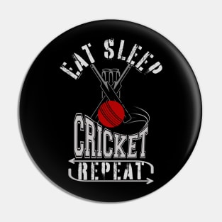 Eat Sleep Cricket Repeat Pin