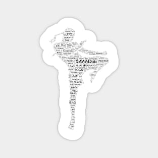 Muay Thai word art Magnet