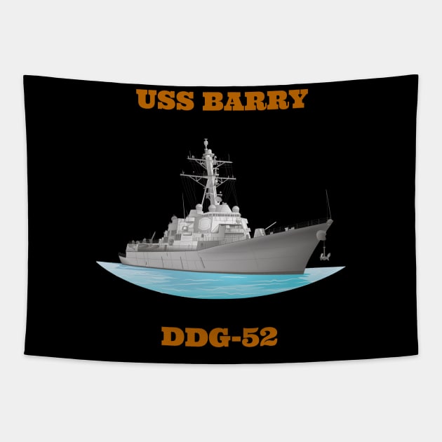 Barry DDG-52 Destroyer Ship Tapestry by woormle