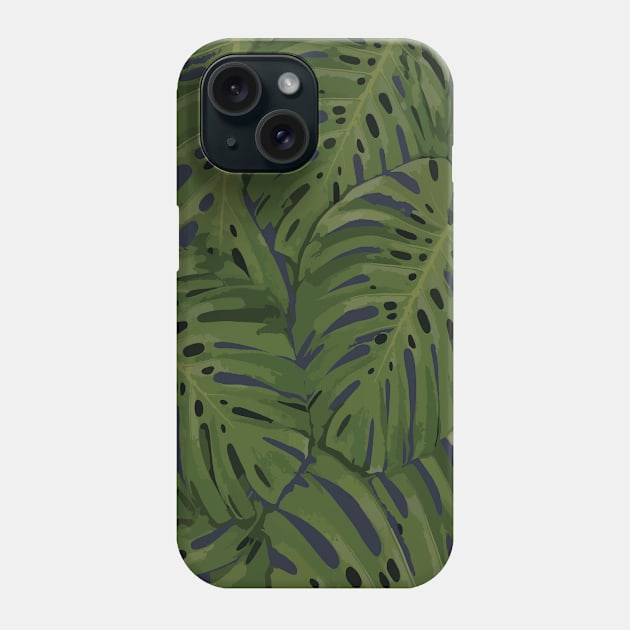 Leaf Pattern Green Design Phone Case by Seven Seven t