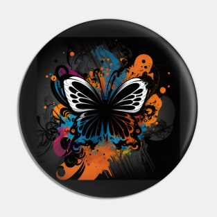 Cosmic Butterfly Splatter Paint Pin