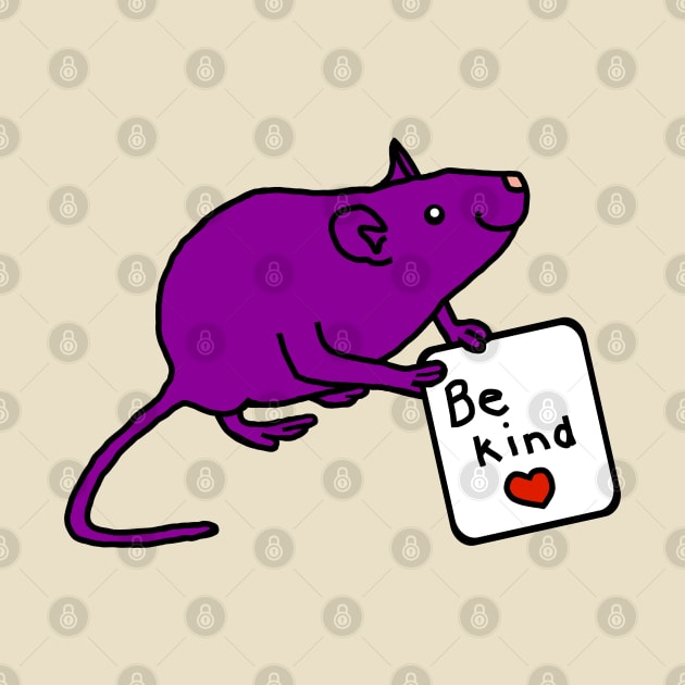 Purple Rat says Be Kind by ellenhenryart