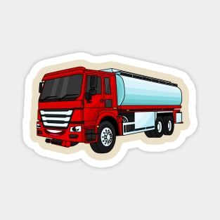 Tanker truck fuel transport cartoon illustration Magnet