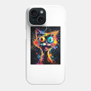 Surprised Cat Painting Colorfull Pop Art Design For Cat Onwer Phone Case