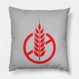 No Gluten Sign (red) Pillow