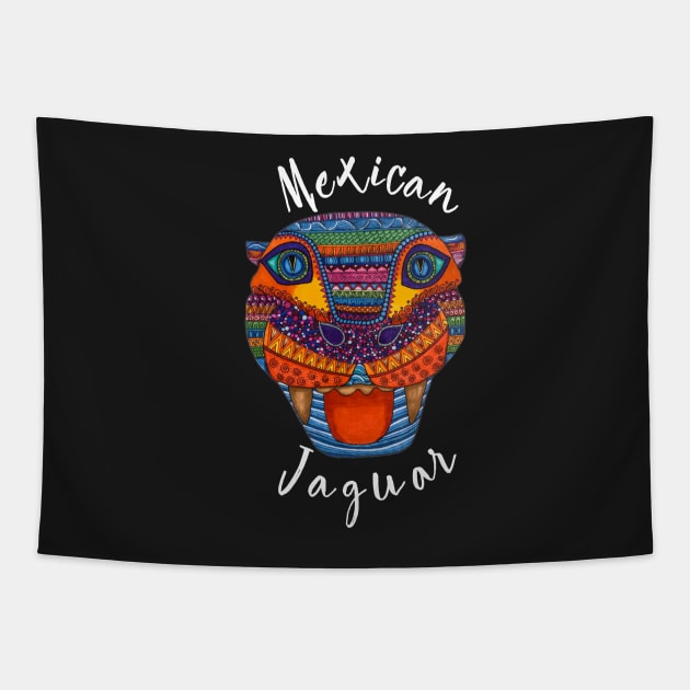 Mexican Jaguar Alebrije Mexicano Tapestry by cynthiacabello