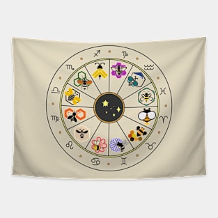 Fun Zodiac Bee Design - Save the Bees - Honey - Bees - Nature Tapestry