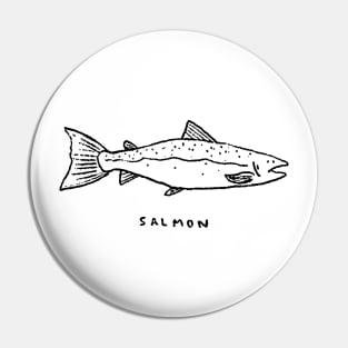 Salmon (Black Line Art) Pin