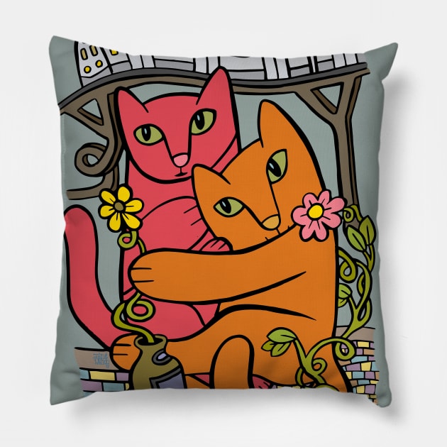 Young Love in the City Pillow by John & Wendy