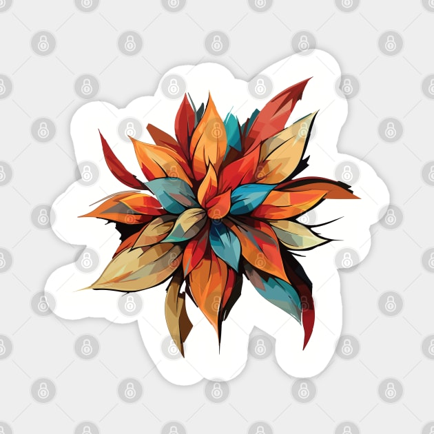 abstract colorful flower Magnet by Stawi's Design Factory