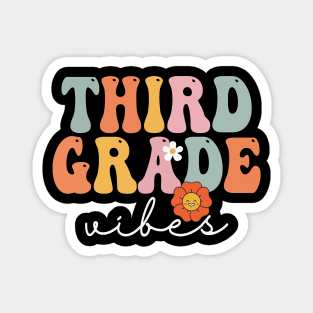 Third Grade Vibes Retro Groovy Vintage First Day Of School Magnet