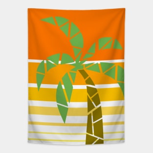 Tropical Geometric Palm Tree Art Tapestry