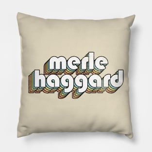 Merle Haggard - Retro Rainbow Letters Pillow