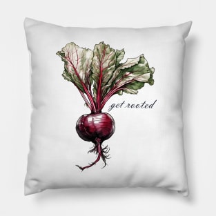 Get rooted - beetroot art Pillow