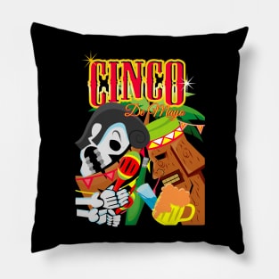 cinco de mayo skull party Pillow