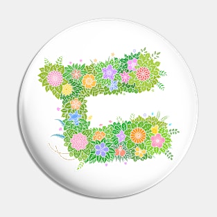 "ㄷ" Floral Letter Hangeul Pin