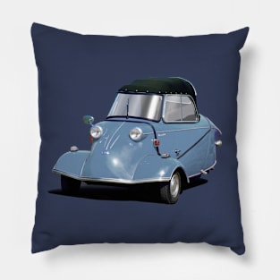 Messerschmitt bubble car in light blue Pillow