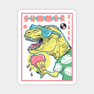 Summer Vibes T Rex Magnet