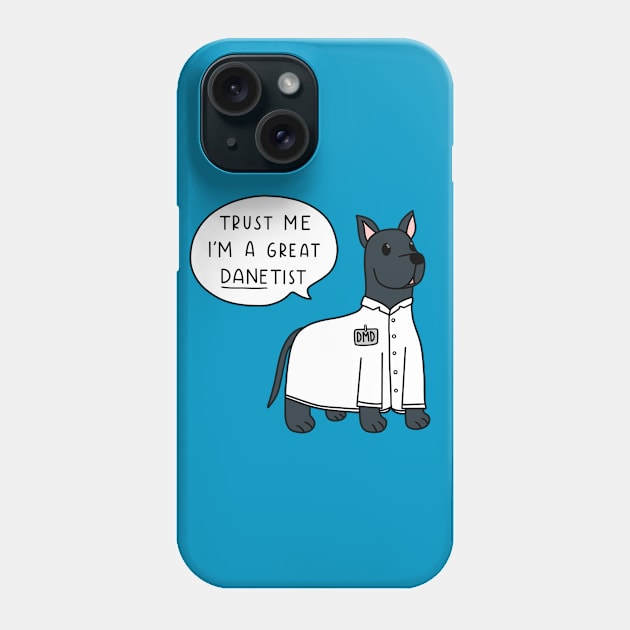 Danetist Funny Blue Great Dane Dentist Phone Case by Sofia Sava