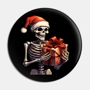 skeleton Santa Claus Pin