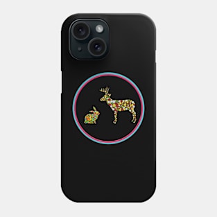 Dotted Winter Reindeer and Rabbit Phone Case