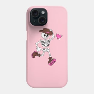 Western Skeleton Cowboy Valentines Day Halloween Outfit Phone Case
