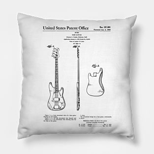 Bass Guitar 1960 Black Patent Pillow