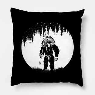 Bigfoot Native American Indian Pillow