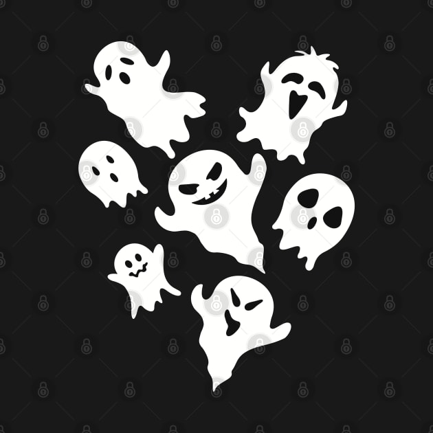 White Halloween Ghosts by Funky Chik’n