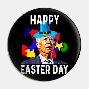 Joe Biden Happy Easter Day Autism Awareness Puzzle Piece Pin